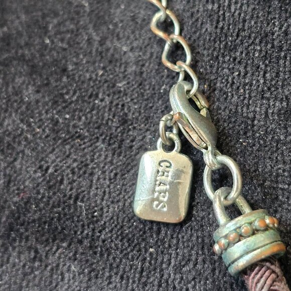 Chaps Women Round Circle Faux Turquoise Pendant Necklace with Lobster Clasp - Picture 3 of 8